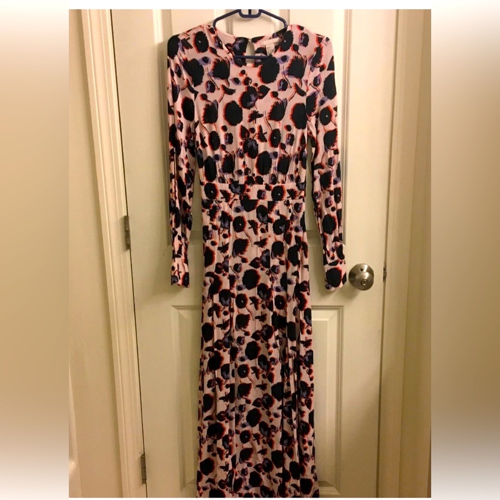 H&M long sleeve maxi poppy dress size 2